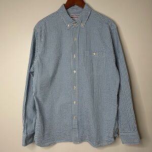 Guideboat Co. Canoe Shirting Premium Seersucker  Blue White Button Down Shirt XL